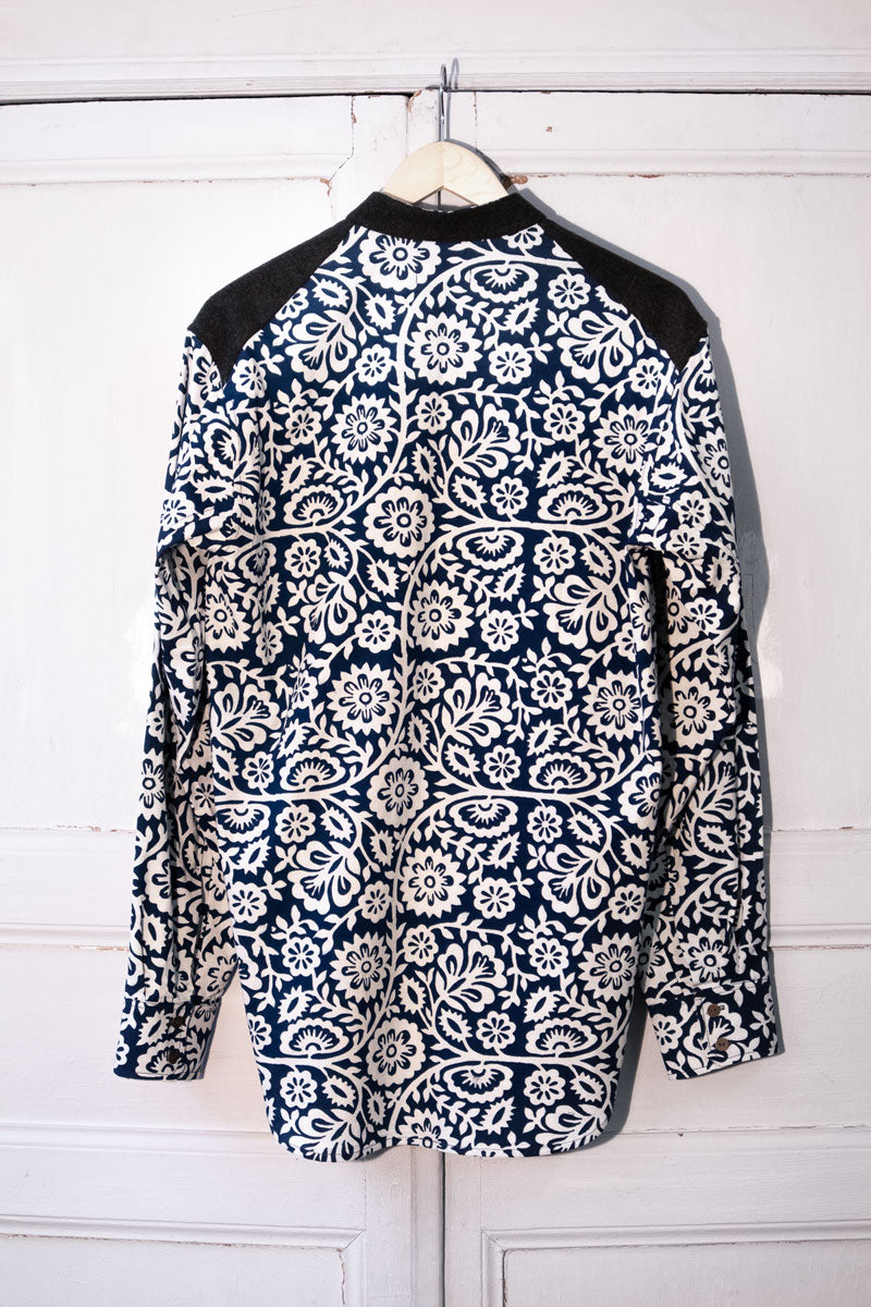 Shirt with stand collar - Czech Indigo print in 40 by VIMPELOVA