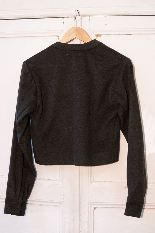 Wool crop top - Forest green in 38 by VIMPELOVA