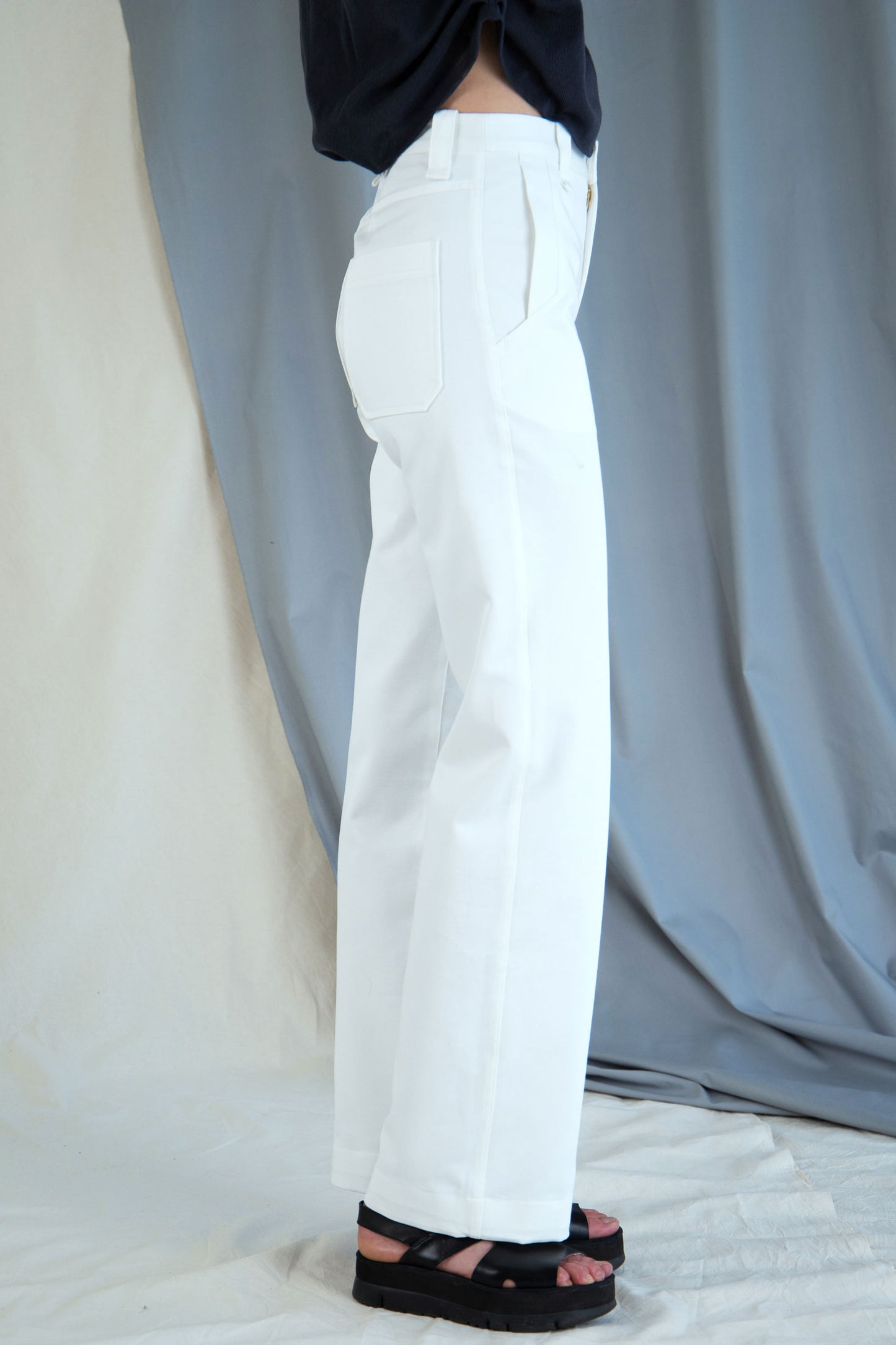 Straight fit cotton trousers - White in 34 by VIMPELOVA