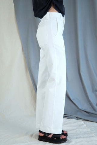 Straight fit cotton trousers - White in  34 by VIMPELOVA