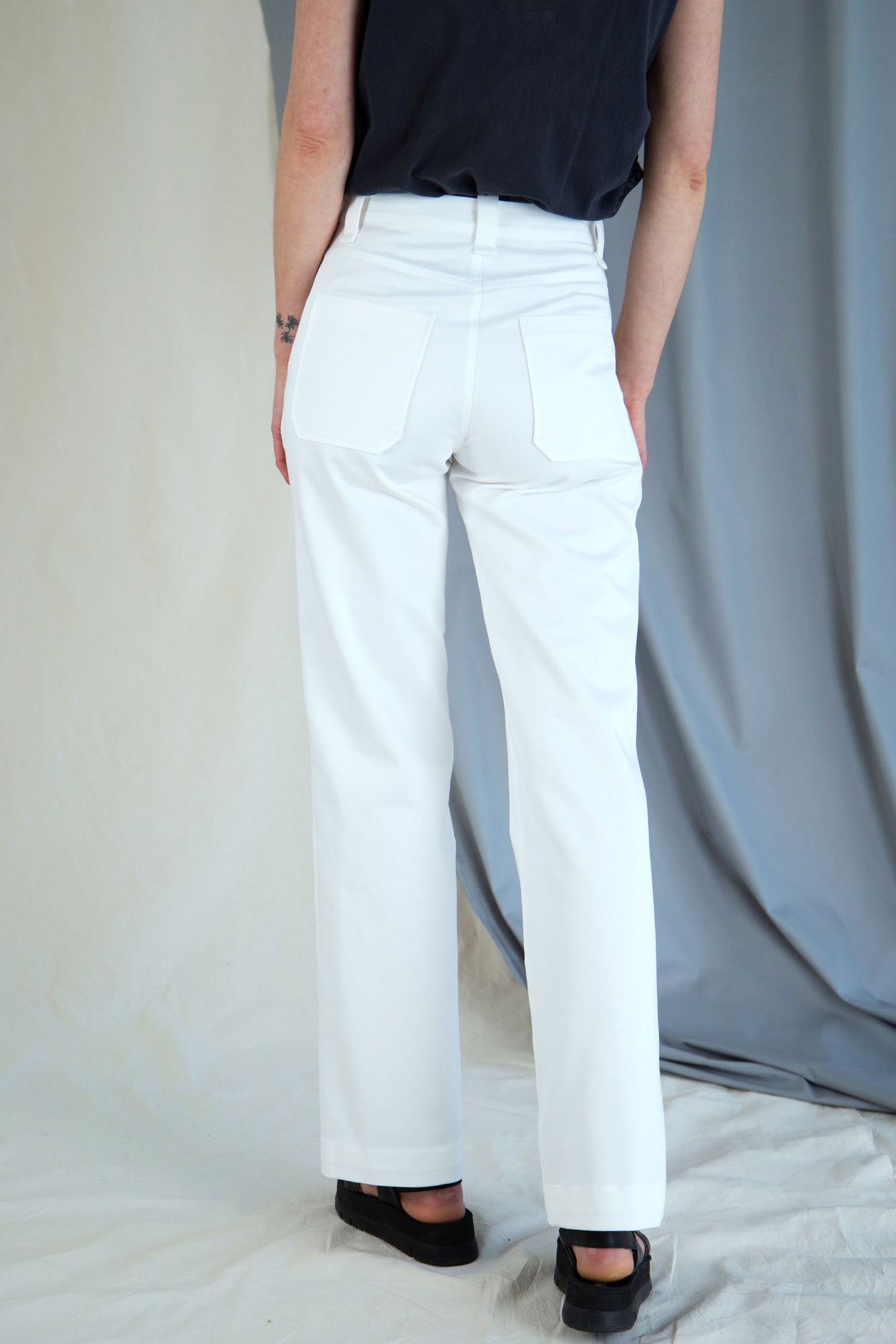 Straight fit cotton trousers - White in  34 by VIMPELOVA