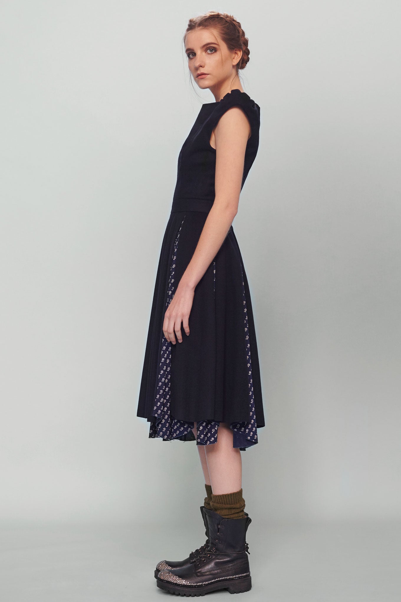 RITA dress - Navy / Indigo print