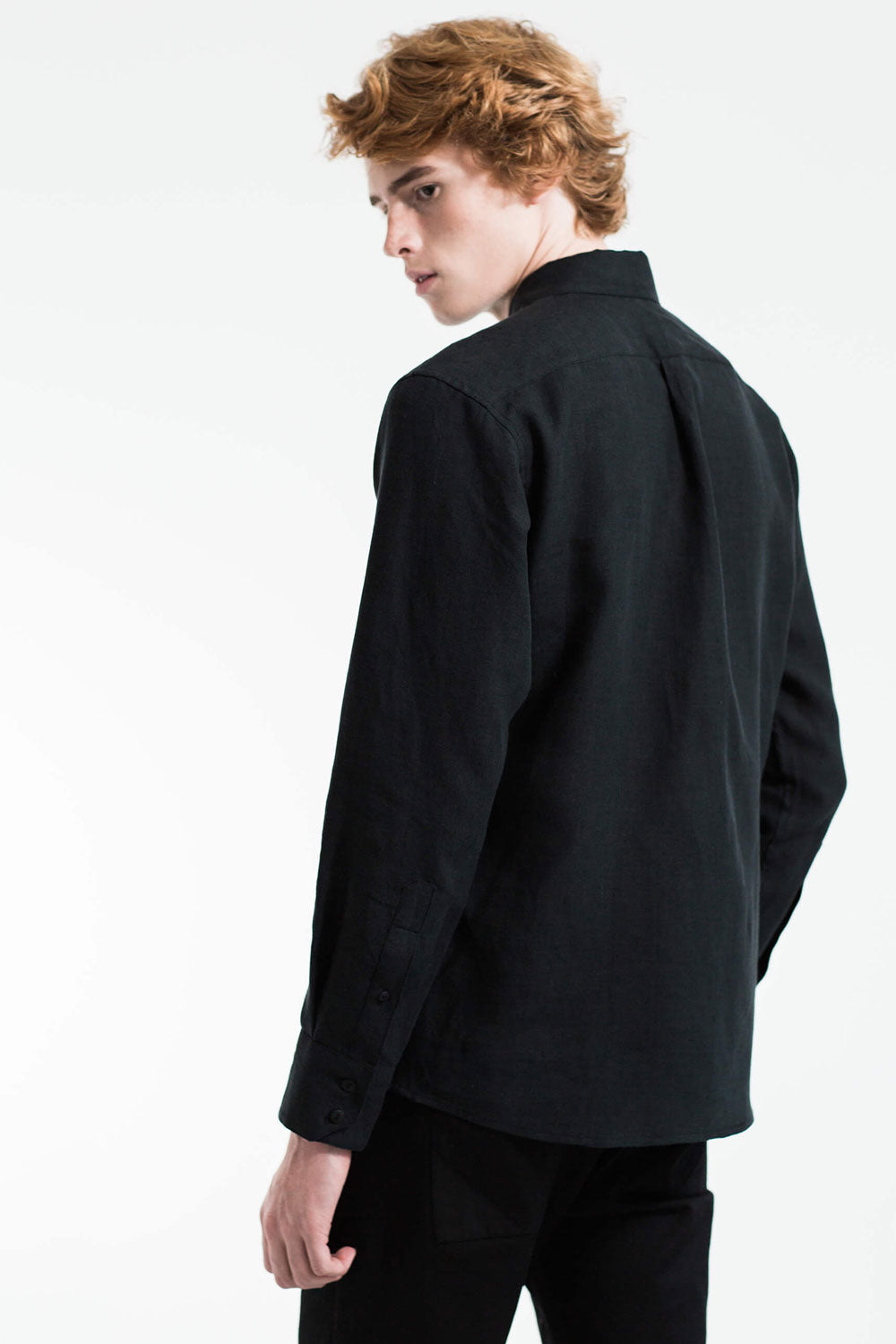 Relaxed fit linen shirt - Black in 36 by VIMPELOVA