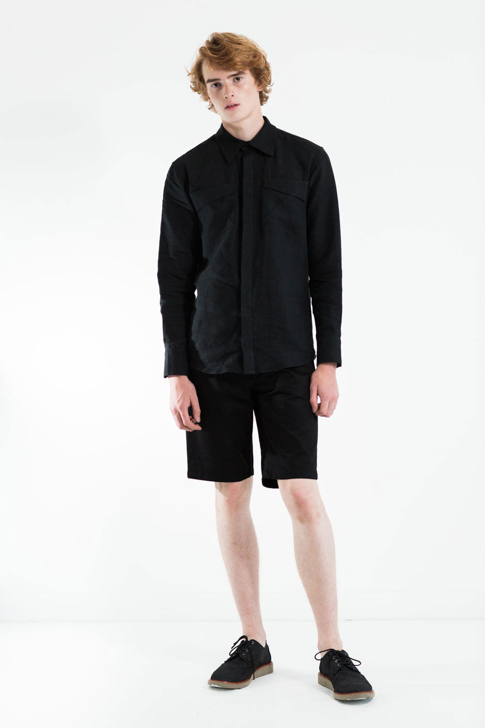 Relaxed fit linen shirt - Black in 36 by VIMPELOVA