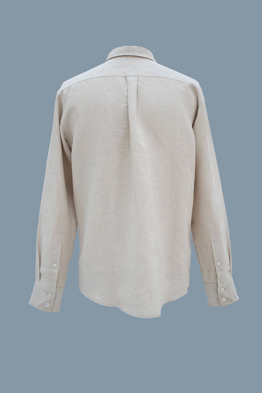 Linen shirt with pocket - Sand Beige in 36 by VIMPELOVA