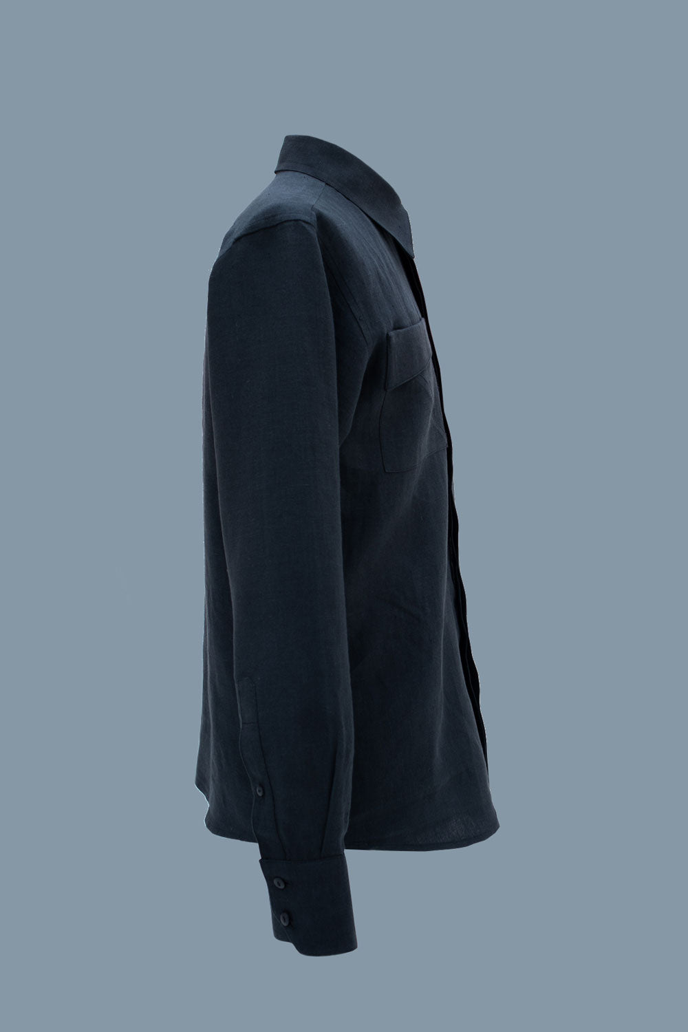 Relaxed fit linen shirt - Black in 36 by VIMPELOVA