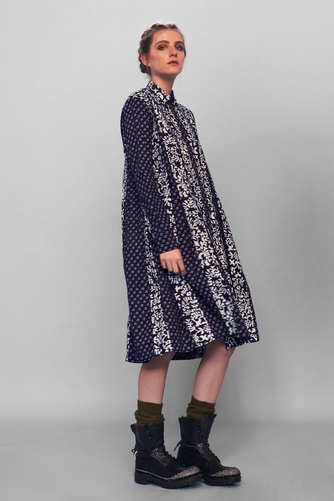 AGATA shirt dress - Indigo print