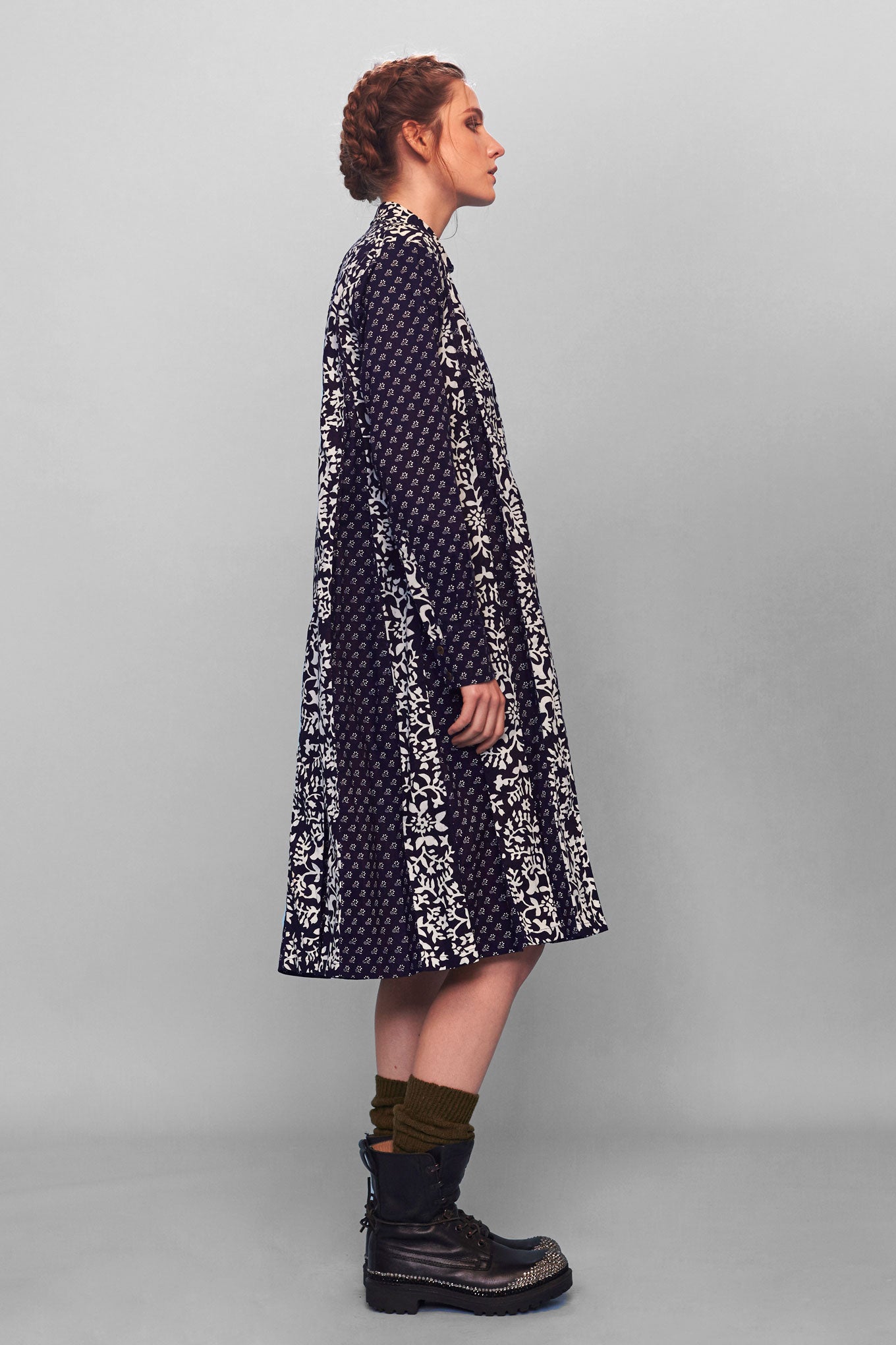 AGATA shirt dress - Indigo print