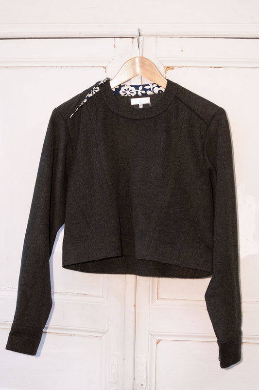 Wool crop top - Forest green in 38 by VIMPELOVA