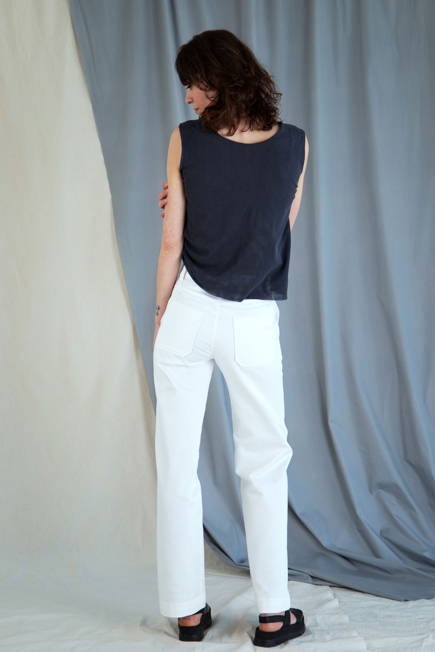 Straight fit cotton trousers - White in  34 by VIMPELOVA