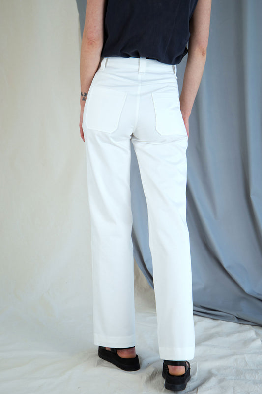 Straight fit cotton trousers - White in 34 by VIMPELOVA