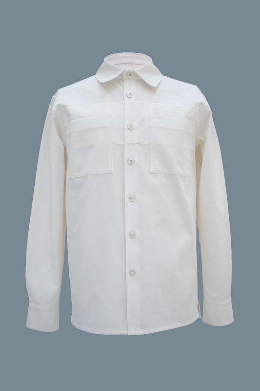 Cotton twill overshirt - Off-white in 36 by VIMPELOVA